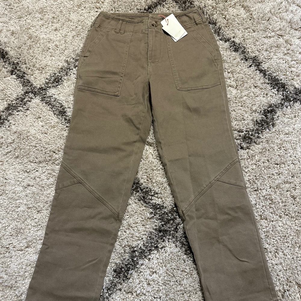 NEW NWT Skies Are Blue tan straight leg jeans